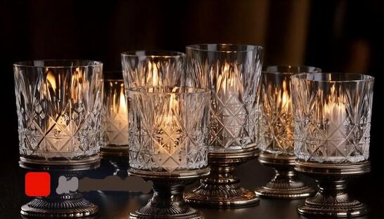 antique crystal candle holders with prisms​ 2