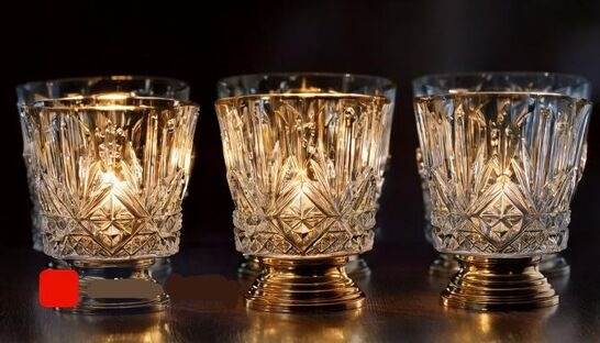 antique crystal candle holders with prisms​ 4