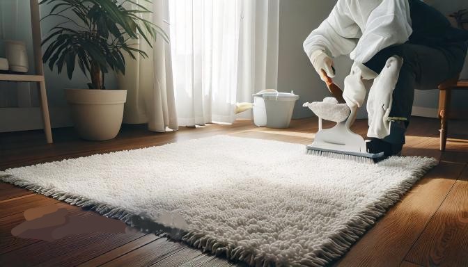 how to clean white area rug 1