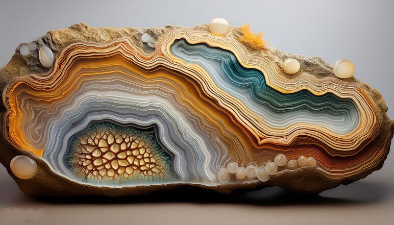 geode fiber natural dimensional wall art 2