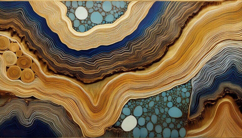 geode fiber natural dimensional wall art 3