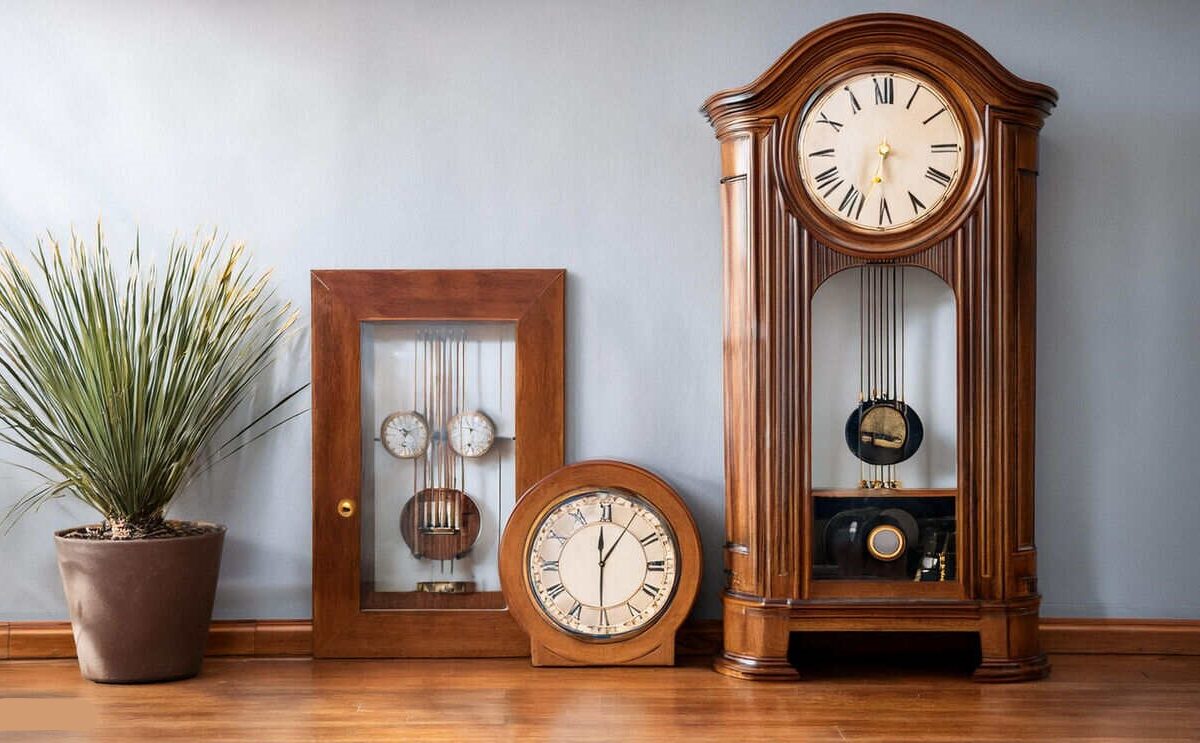 mid century modern grandfather clock