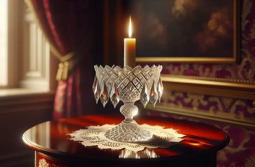 antique crystal candle holders with prisms​