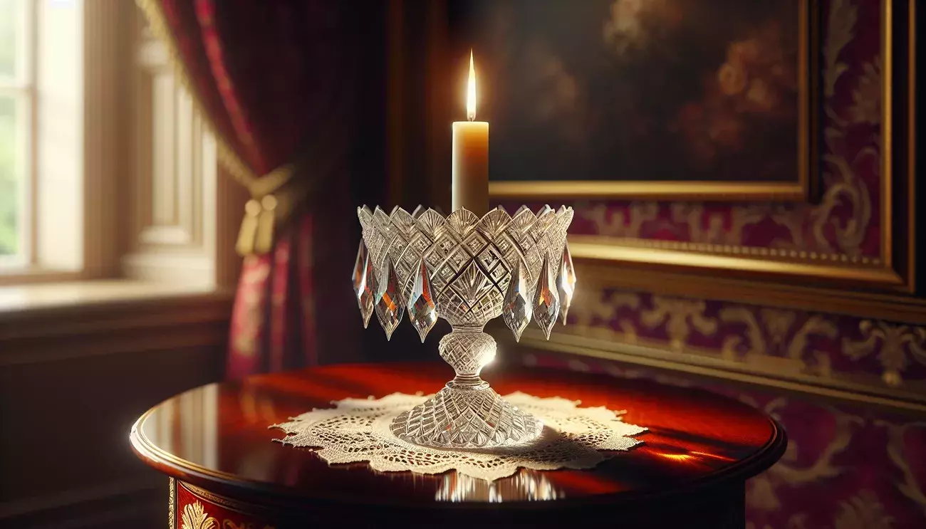 antique crystal candle holders with prisms​