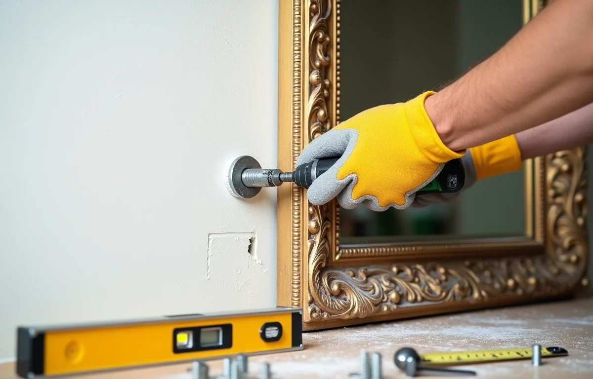 how to hang heavy mirror on drywall