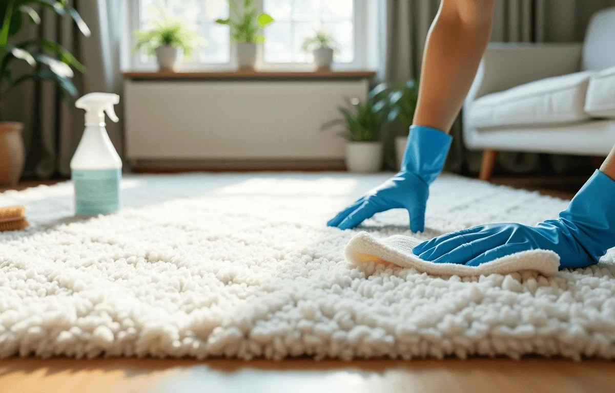 how to clean white area rug